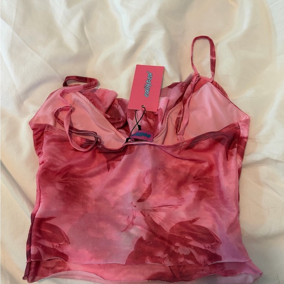 Edikted Pink Ruffled Crop Top - Picture 3 of 3